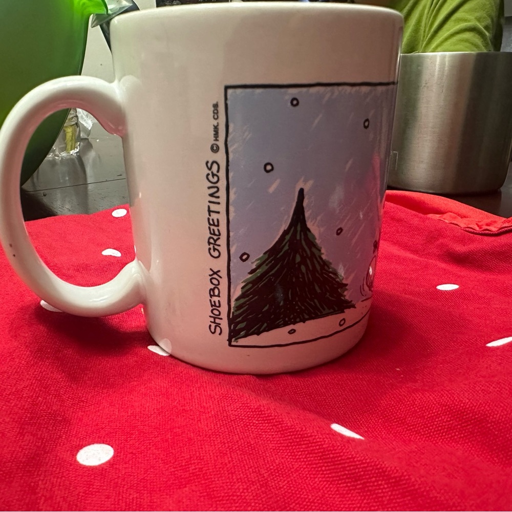 White Mug with Christmas Tree Design